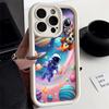 Cute Cartoon Astronaut Phone Cover Case for iPhone 17 Pro Max 17e 14 13 11 12 Pro 16 Air 15 Plus