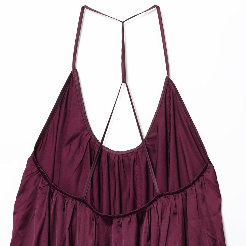 Kaslead New Women clothes Western Style Fashion Simple Silk Satin Texture Long Dress 8040019