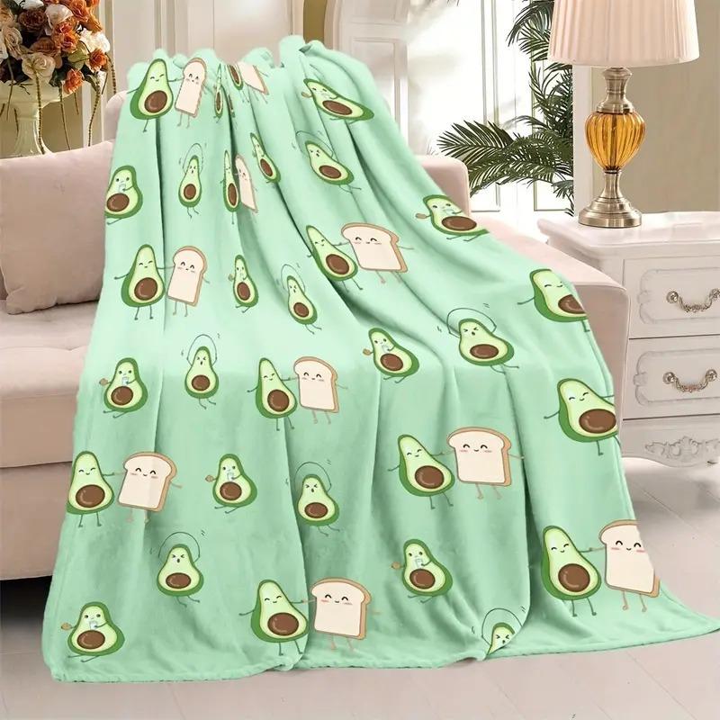 

Cute Avocado Toast Blanket, Avocado Fitness Blanket, Bed Blanket, Four Seasons Flannel Blanket 70x100cm
