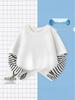Boys' Striped Patchwork Cotton Long-Sleeve T-Shirt - 2025 Autumn Fashion