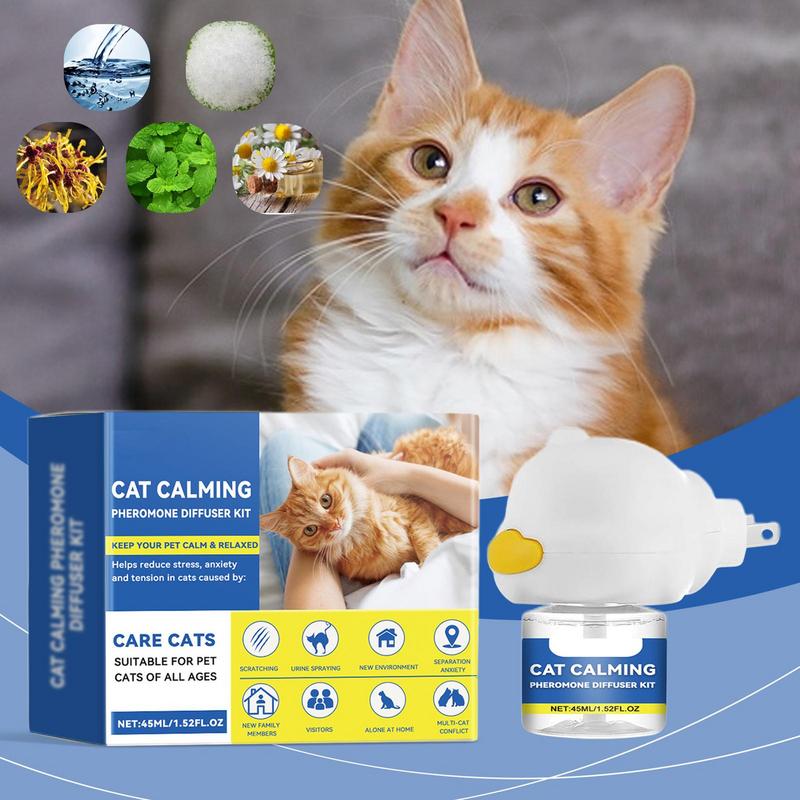 45ml Cat Calming Diffuser Cat Emotion Diffuser Long Lasting Pheromone Plug-in Relaxants Cat Calm Relaxing Reduce Fighting