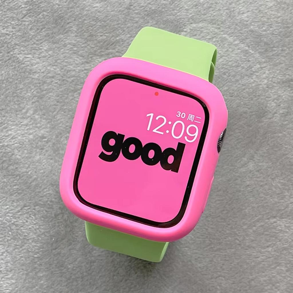 Case+Sport Strap For Apple Watch Band 45mm ultra 2 49mm 40 44 41 42mm Silicone Engraved bracelet iwatch series 10 9 8 7 se 4 5 6