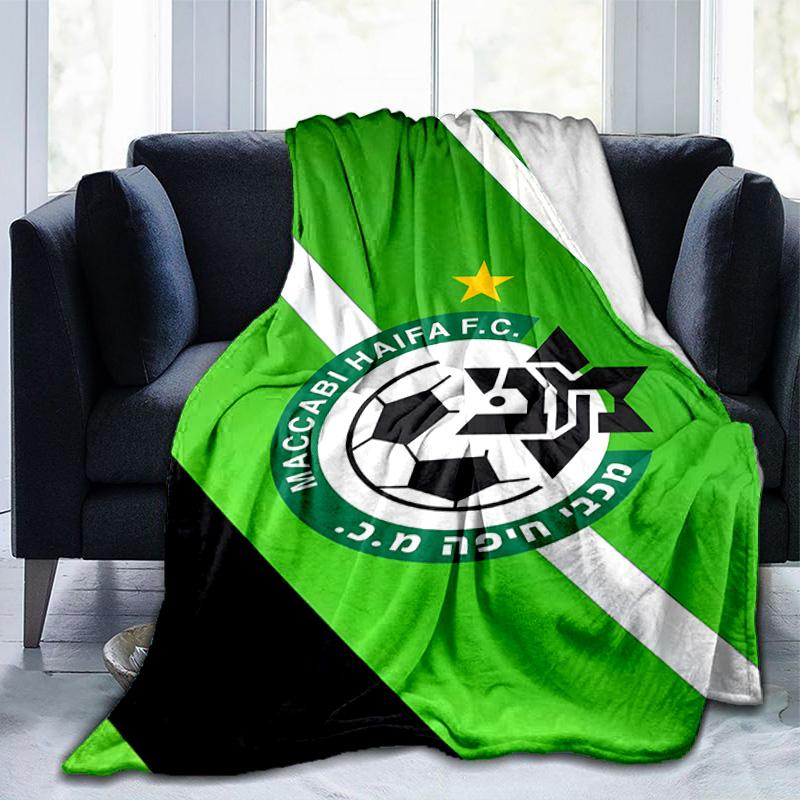 Maccabi Fußball Club Bedruckte Decken Weiche Flanelldecken für Sofa Bett Geschenke für Männer Frauen Picknickdecke Weihnachtsgeschenke