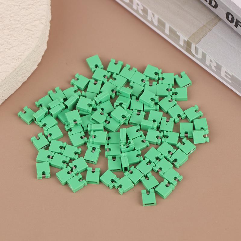100Pcs Pitch Jumper Shorted Cap & Headers & Wire Housings 2.54Mm Shunt Shorting Block Pin Connector Cap