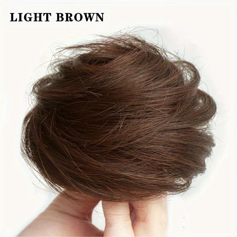 

Женский пушистый пучок, невидимый бесшовный натуральный пучок, плетение, кольцо для волос, украшение для хвоста, женская резинка для волос, аксессуары для волос светло-коричневого