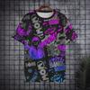 Summer Men's Casual Fashion Creative Casual Daily T-shirt Loose Casual T-shirt 3D Digital Color Printed T-shirt