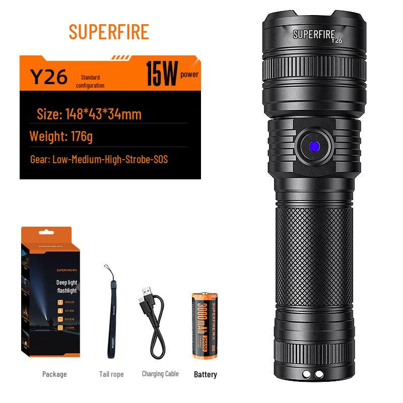 Shenhuo Y26 High-Power Rechargeable LED Flashlight
