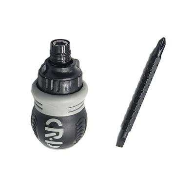 Portable 2-in-1 Ratchet Magnetic Hand Screwdriver, Slotted & Cross Bits Steel Repair Tool For Home Shop Workplace