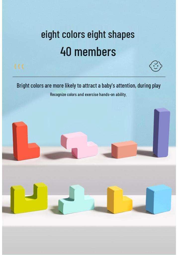 3D Stereoscopic Tetris Puzzle Blocks: Multi-functional Wooden Board Game for Parent-Child Interaction.