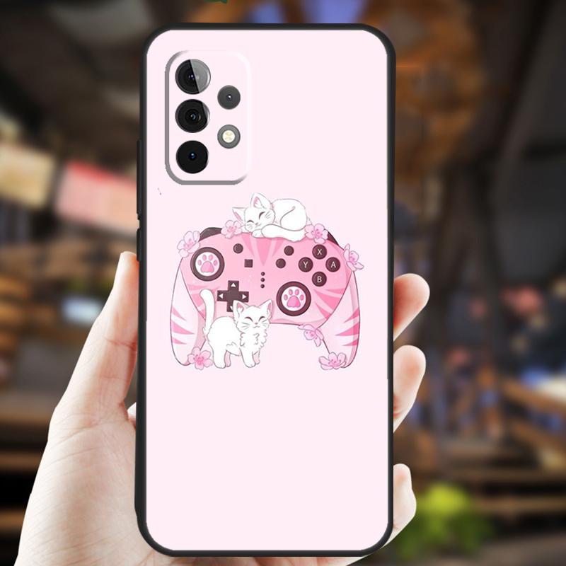 90s Sweet Kawaii Game Controller Case For Samsung Galaxy A34 A06 A05 A32 A16 A55 A36 A26 A54 A14 A22 A52 A35 A15 A53 A13 A56