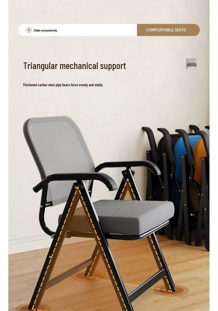 Foldable No-Assembly Mesh Chair for Office, Home, Gaming, and Meetings