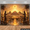 2D Planar Desert Pyramid and Statue Background Cloth, the Scene Depicts the Ancient Egyptian Desert landscapeDJH