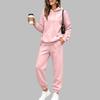 Damen Kapuzenpullover mit Futter und Jogginghose Set Lockerer Fit Lässiger Trainingsanzug