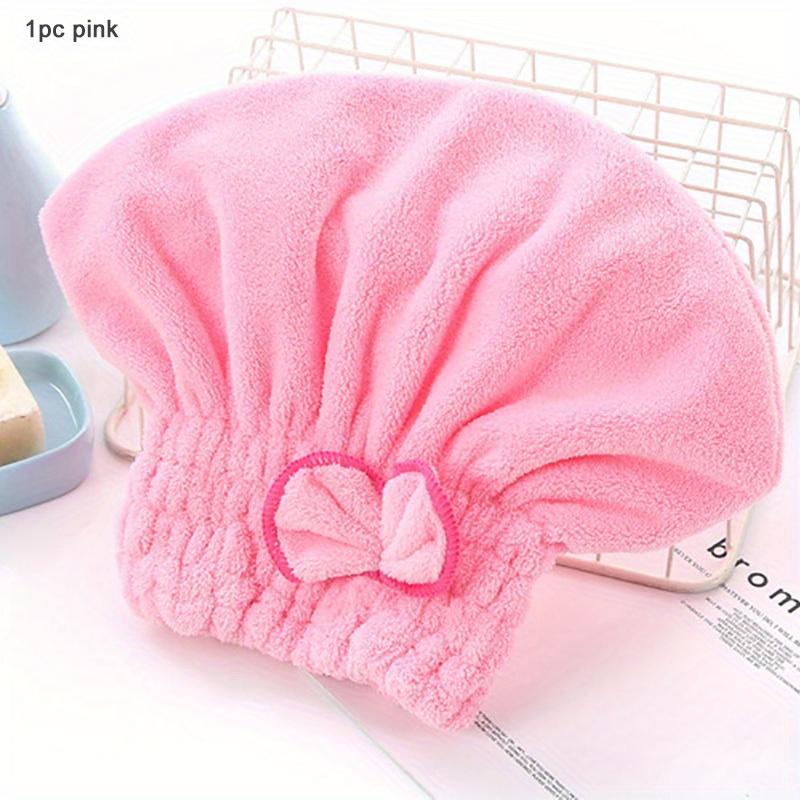 

1/2PCS Cute Bow Hair Turban, Quick Dry Shower Cap with Elastic Microfiber Wrap, High Absorbent Gift for Women Girls чёрный