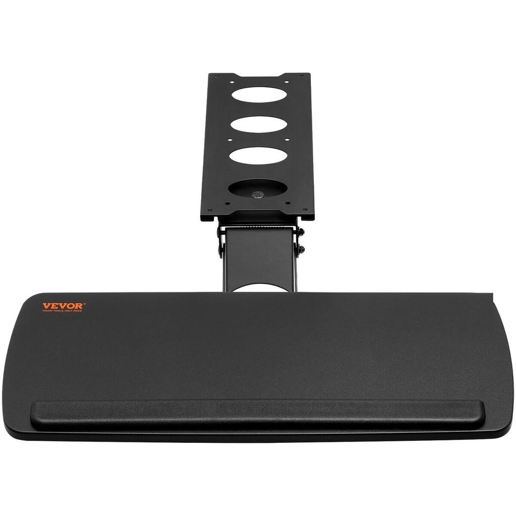Keyboard Tray under Desk Adjustable Height, Height and Angle Adjustable under Desk Keyboard Tray Slide out, Large 25x9.8 inch Keyboard Holder under