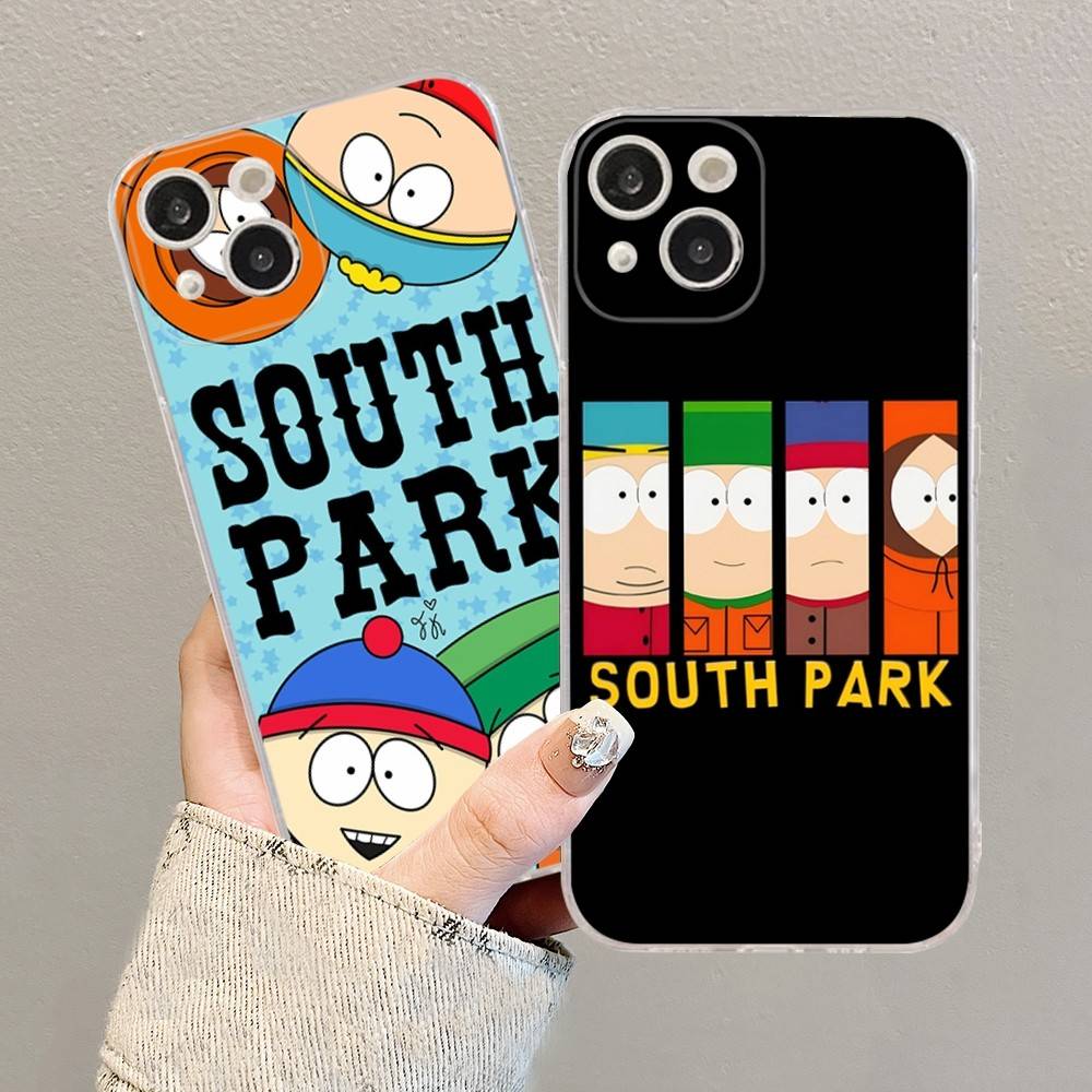 Classic S-south Cartoon P-Park Anime for iPhone 17 16 15 14 13 12 11 Pro Max Plus Transparent Soft TPU Phone Cover