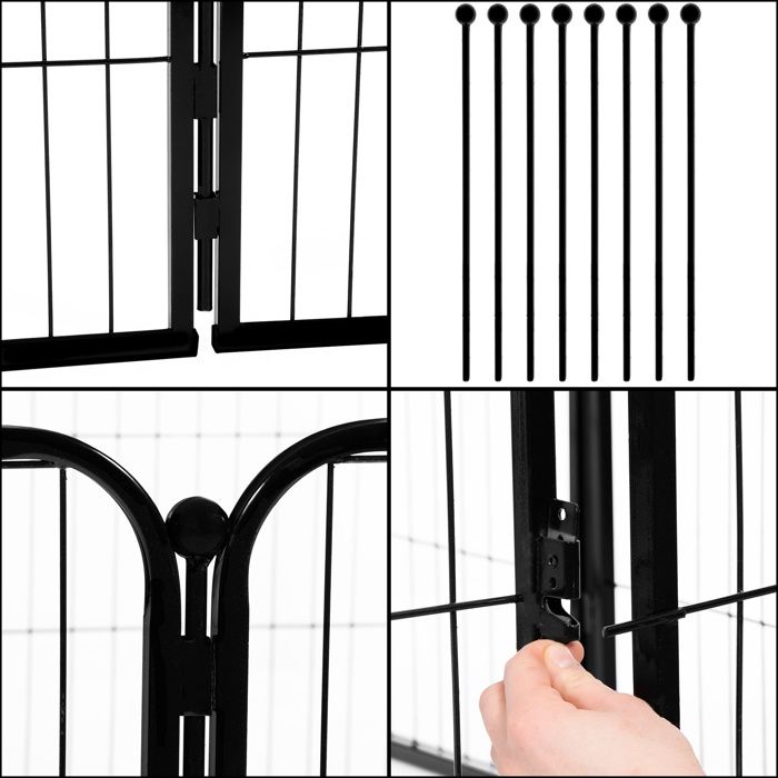 Enclos pour petits animaux - Springos® - Pliable - 8 panneaux - 165x165 cm - Hauteur 60 cm