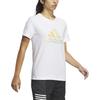 adidas T Shirts Women's White Crew Neck Moderate Straight Fit IM8885