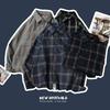 2023 New Men's Clothing Shirt Long Sleeve Square Collar Spring Autumn Loose Fashion Casual Plaid All-match Button Tops