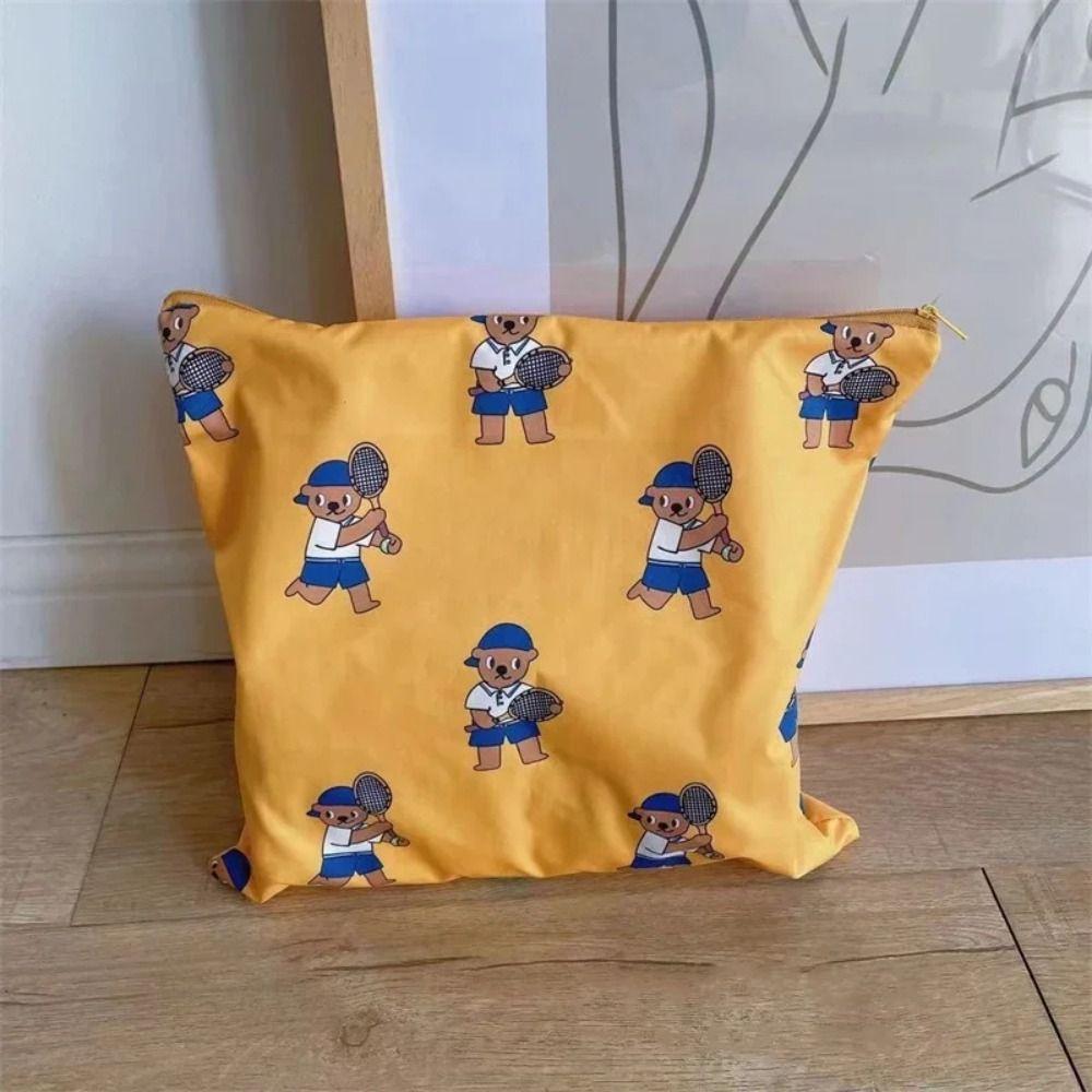 

Large Capacity Cartoon Makeup Bag Toiletry Organizer Pencil Zipper Bag Bear Cosmetic Bag Women C