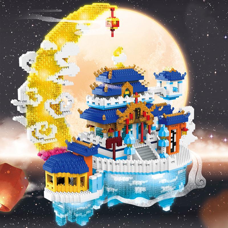 High-Standard Diamond Premium-Quality Chinese Building-Set Design Premium-Quality Moon Palace First-Class House Construction-Kit Superior-Grade