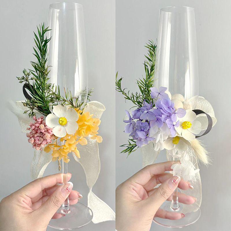 Unsterbliche Blume Hochzeits-Toast-Weinglas-Paar - Ideales DIY-Verlobungs- oder Hochzeitsgeschenk