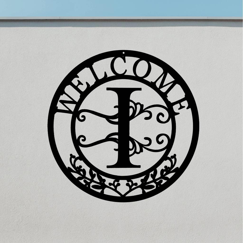 1pc Personalized Family Name Metal Sign (12in) - Letter Design Birthday Gift