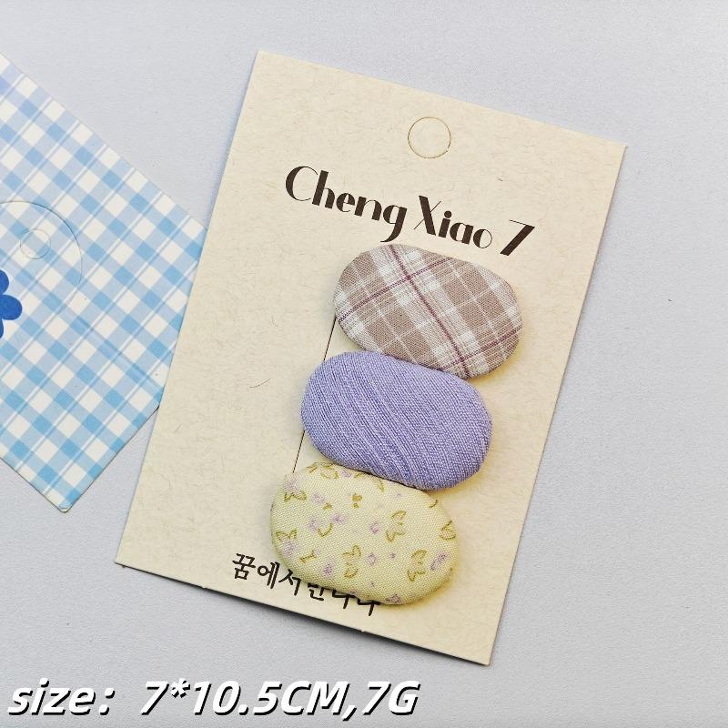 2025 Spring New Fabric Oval BB Clips, Fresh Plaid Floral Cute Barrettes,Versatile Fashion Hair Accessories for Baby Girls