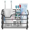 Stable Stainless Steel Toothbrush Holder Black/Silver Bathroom Countertop Storage Rack  Countertops