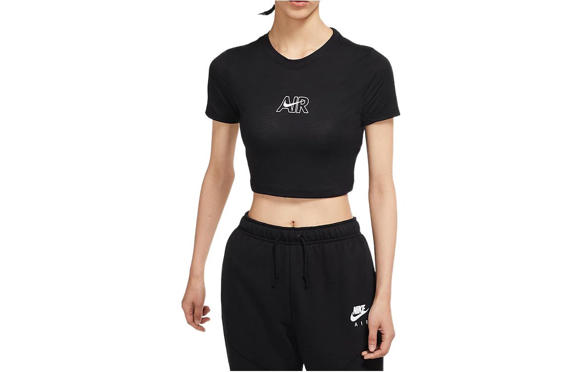 Nike Crop Tops Women s Black Crew Neck Moderate DN5853-010 XS