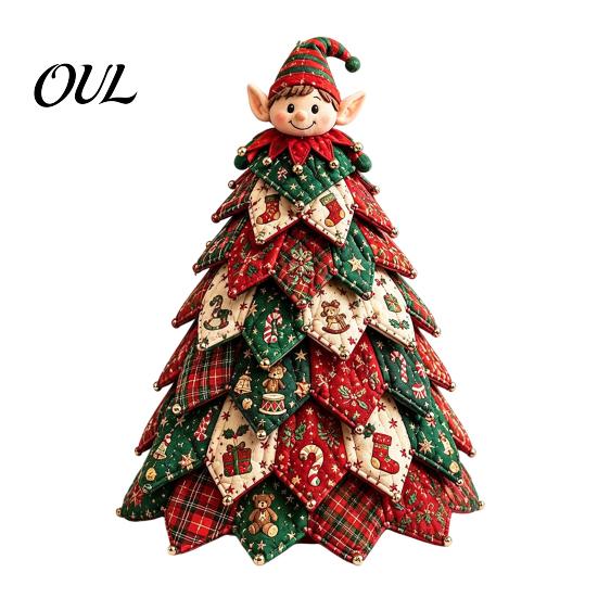Craft Kits for Home Decor DIY Quilted Fabric Christmas Tree Kit, Vintage Patchwork Sewing Set Creative Gifts Friends Tabletop Decor, Handmade