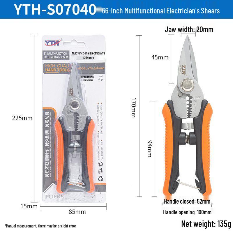 Multi-functional Electrician s Wire Stripper & Crimping Pliers