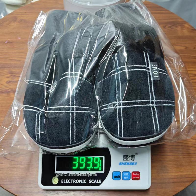 Men's Large Fur-Lined Cotton Slippers, Winter Warm, Sizes 45-48