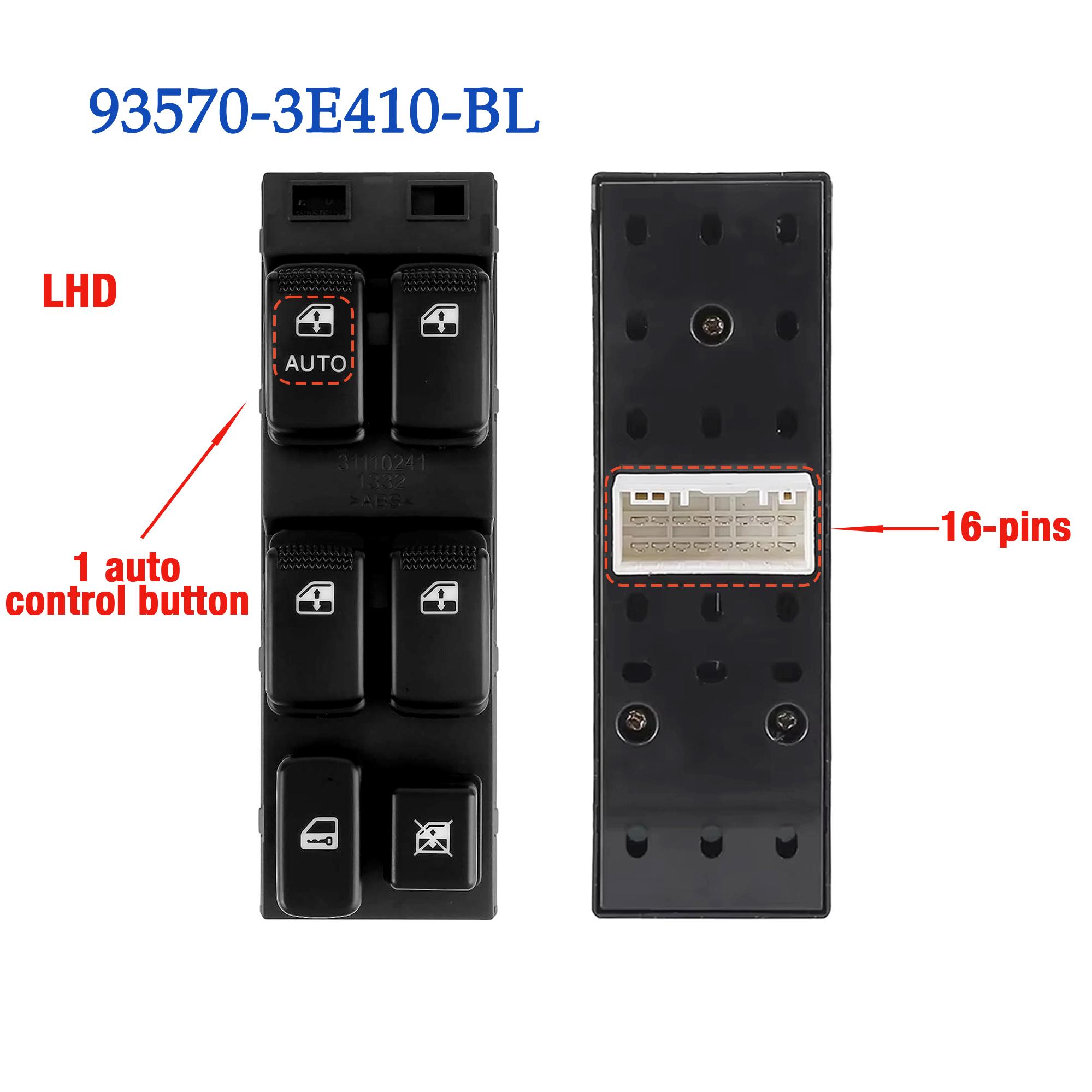 93570-3E410 935703E410 For Kia Sorento 2002-2009,Left Driver Side Electric Power Master Window Lifter Control Switch Button LHD 93570-3E410