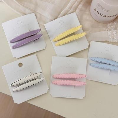 Women's Color Dot Oval Straight Pin Clip Pin Hair Clip