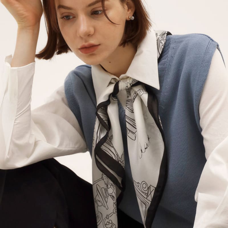 ONSZ Vintage Telephone Silk Scarf