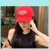 Peaked Hat Red Baseball Cap Amis Letter Pattern Soft Top Breathable Adjustable