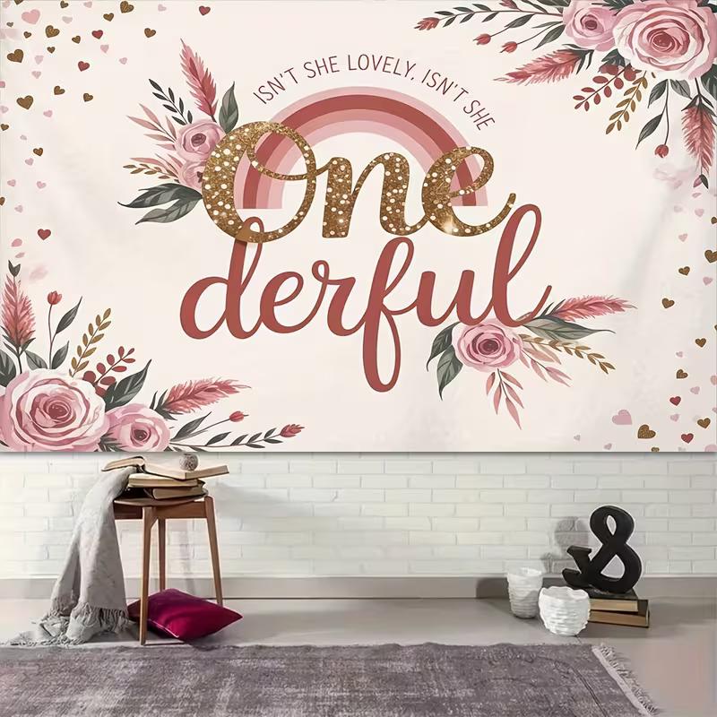 2D Onederful 1. Geburtstag Mädchen Fotografie Hintergrund