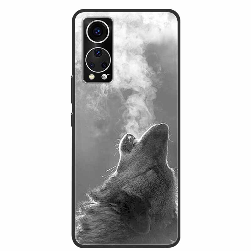 Für ZTE Axon 30 Handyhülle Cover Cooler Wolf Löwe Tiger Schwarzes Silikon Weiche Hülle Für ZTE Axon 30 Rückabdeckung Hülle Axon30 5G Hülle