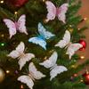 With Clip Christmas Tree Hanging Decor Simulation Butterfly Decoration  Atmosphere Layout