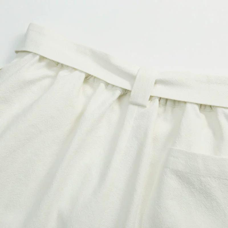 Chinese Style Retro Embroidered Straight Wide-leg Pants Men's Wide-leg Pants Cotton and Linen Cropped Pants Loose Summer Casual Pants