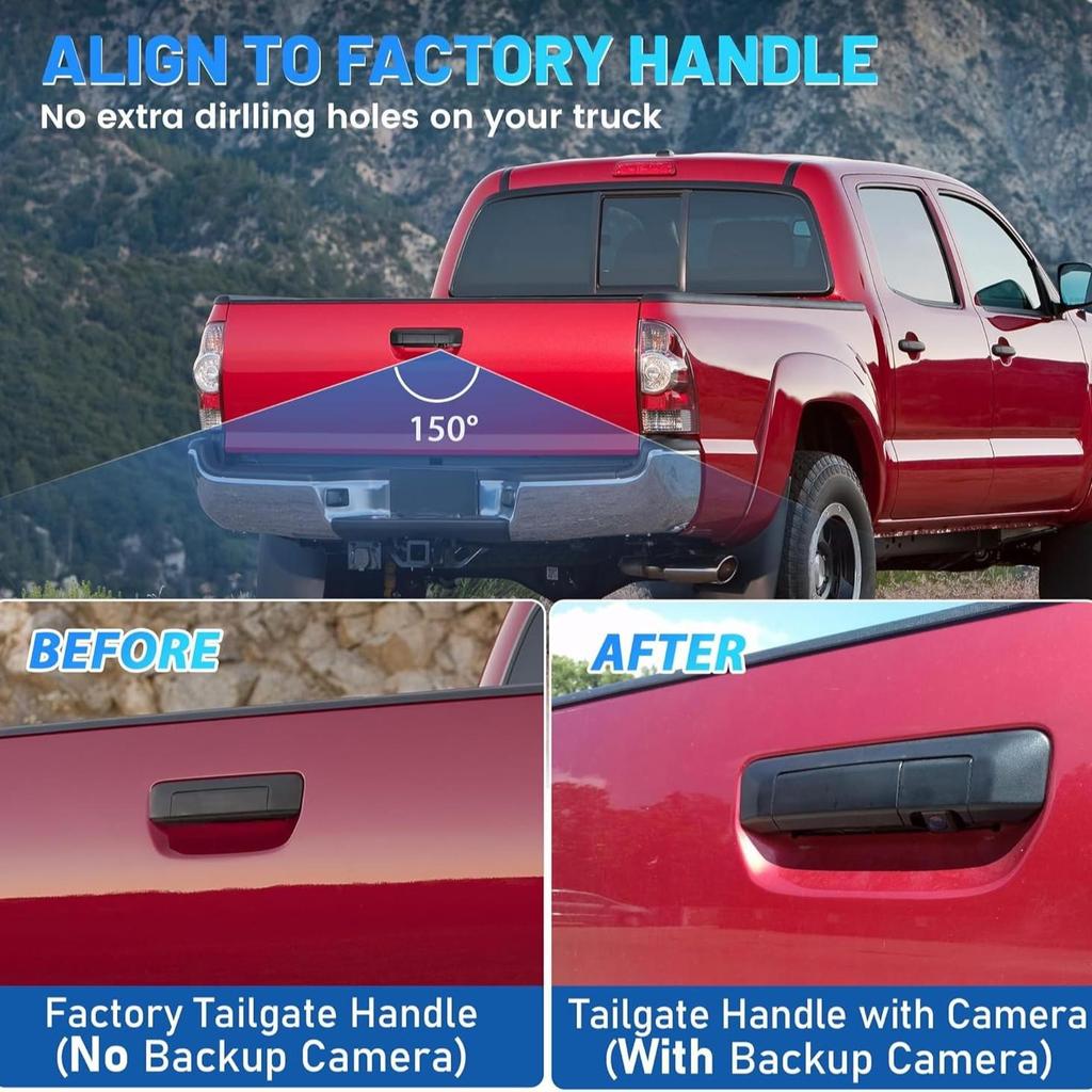 4.3-Inch LCD Rearview Mirror Display and Reversing Camera for 2005-2014 Toyota Tacoma