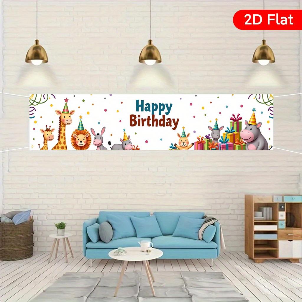 Birthday Garden Banner, Animal Party Theme, Polyester Outdoor Anniversary Wedding Decoration