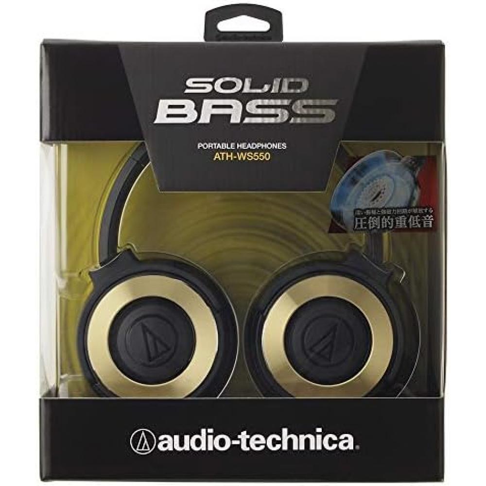 Audio Technica Solid Bass Portable Headphones Heavy Bass Black Gold Ath Ws550 Bgd Black Gold