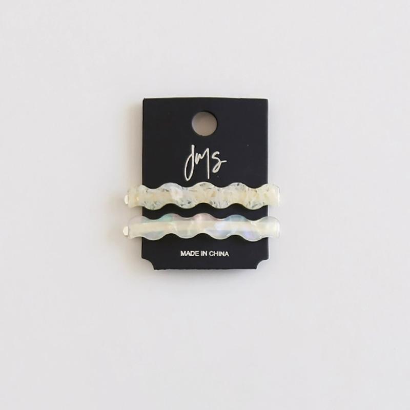 2pcs/set Acetate Hair Clip Wave Geometric Hairpins Side Pins Sweet Cute Women Hair Accessories