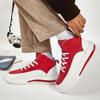 Módní červeno-bílé boty pro muže unisex platformové ležérní boty tenisky vysoké kožené tenisky pánské vzduchový polštář sportovní boty