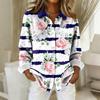 Women's Shirt Blouse Print Button Long Sleeve Casual Basic Shirt Collar Top