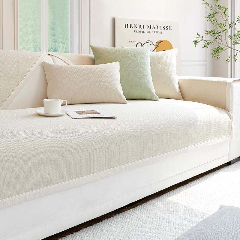 Sofa Kissen Rutschfest Vier Jahreszeiten Universell Fresh Cream Stil Schlicht Modern Sofa Kissenbezug Stoff Sofaüberwurf Husse
