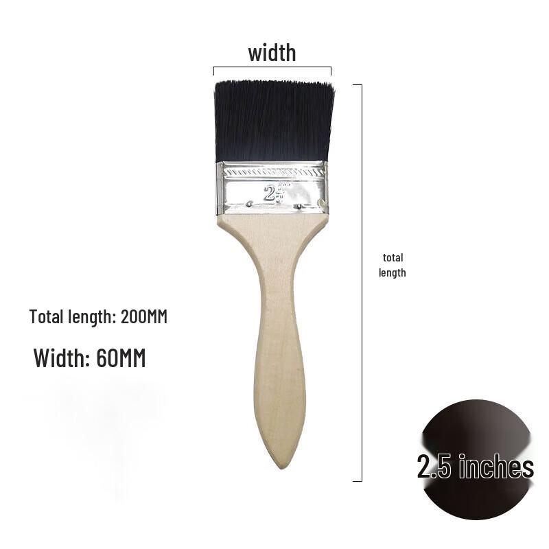 Shenglianxing Wood Handle Black Bristle Utility Brush Set (10-Pack)