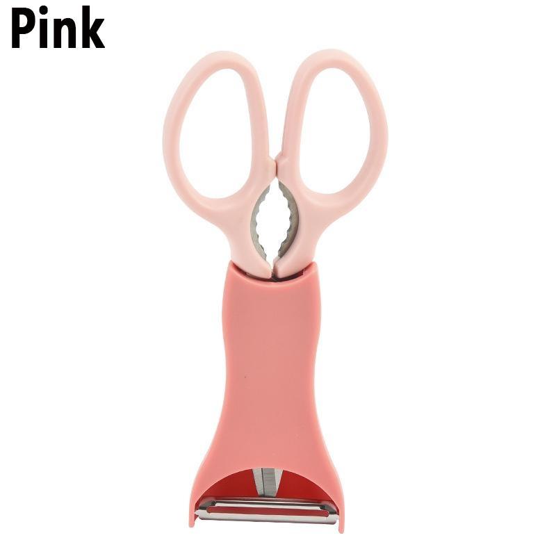 

Ножницы для очистки овощей, кухонные ножницы, многофункциональные бытовые ножницы из нержавеющей стали, ножницы для очистки овощей и фруктов, кухонные инструменты розовый